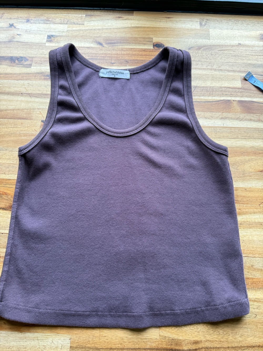 perfectwhitetee Blondie Purple Ribbed Tank Top